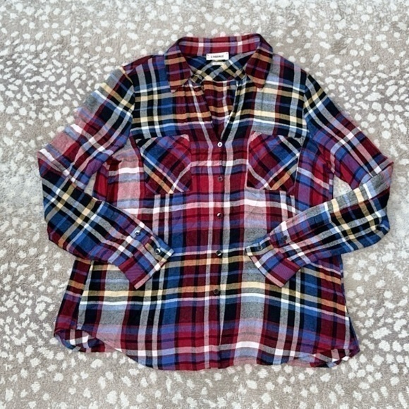 L’Agence Tyler Holly Blue Plaid Lightweight Button Down‎ Shirt Size Medium - Picture 2 of 11